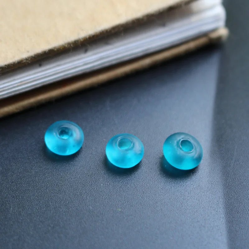30Pcs 8mm Lampwork Glass Beads Spacer Beads Multi-color for Jewelry Making