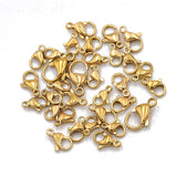 30Pcs 9-15mm Stainless Steel Lobster Clasp Hooks for Necklace Bracelet DIY