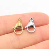 30Pcs 9-15mm Stainless Steel Lobster Clasp Hooks for Necklace Bracelet DIY