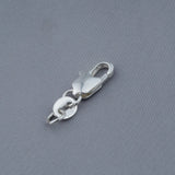 30Pcs 925 Silver Round Button Copper Lobster Clasp for Bracelet Necklace
