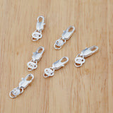 30Pcs 925 Silver Round Button Copper Lobster Clasp for Bracelet Necklace