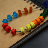 30Pcs Lampwork Glass Beads Abacus Wheel Shape Multi-color for Jewelry DIY