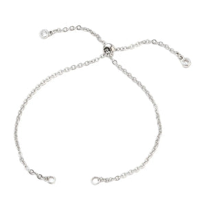 30Pcs Adjustable Cable Chain Slider Bracelets with CZ Charms