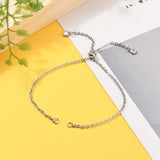 30Pcs Adjustable Cable Chain Slider Bracelets with CZ Charms