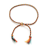30Pcs Braided Cotton Cord Slider Bracelets with Golden Bead DIY Jewelry Findings
