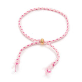 30Pcs Braided Cotton Cord Slider Bracelets with Golden Bead DIY Jewelry Findings