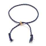 30Pcs Braided Cotton Cord Slider Bracelets with Golden Bead DIY Jewelry Findings