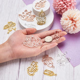 30Pcs Alloy Diamond Geometric Hollow Bezel Charm Pressed Flower Frame Pendant