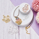 30Pcs Alloy Diamond Geometric Hollow Bezel Charm Pressed Flower Frame Pendant
