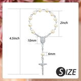 30pcs Baptism Rosary Beads Finger Rosaries for Baptism Communion Favors