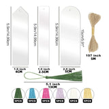 30Pcs Clear Acrylic Bookmark Set w/ Tassel - Blank Bookmarks