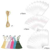 30Pcs Clear Acrylic Bookmark Set w/ Tassel - Blank Bookmarks