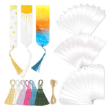 30Pcs Clear Acrylic Bookmark Set w/ Tassel - Blank Bookmarks