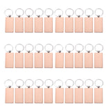 30Pcs Blank Wooden Key Chain Engraving DIY Keychains