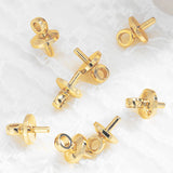 30Pcs 18K Plated Pearl Cup & Peg Dangle Drop Eye Pins Jewelry Making