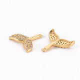 30Pcs Brass CZ Fishtail Charms 18K Plated DIY Jewelry Making