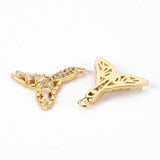 30Pcs Brass CZ Fishtail Charms 18K Plated DIY Jewelry Making