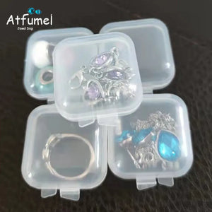 30Pcs Clear Plastic Mini Jewelry Box Ear Plugs Box Storage Container Case