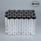 30Pcs Clear Plastic Tube Bead Containers for Small Parts Jewelry Storage