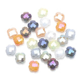 30Pcs Red Clover Glass Bead 12mm Crystal Charm Cross Pendant DIY Jewelry Making