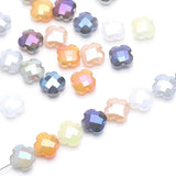 30Pcs Red Clover Glass Bead 12mm Crystal Charm Cross Pendant DIY Jewelry Making