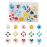 30Pcs Flower Triangle Charms Glass Pearl Pendants Jewelry Making Accessories