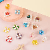 30Pcs Flower Triangle Charms Glass Pearl Pendants Jewelry Making Accessories