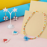 30Pcs Flower Triangle Charms Glass Pearl Pendants Jewelry Making Accessories