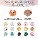 30Pcs Assorted Glass Enamel Beads for DIY Jewelry Making