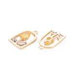 30Pcs Copper CZ Pendants Arch Flower for Jewelry Making