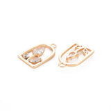 30Pcs Copper CZ Pendants Arch Flower for Jewelry Making