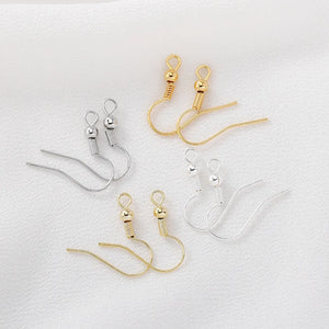 30Pcs Copper Plated Ear Wire Hooks for DIY Drop Earrings