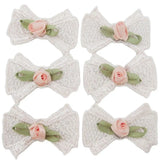 30Pcs Cotton Bows With Flower Rosettes DIY Decorative Ornament