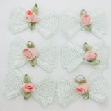30Pcs Cotton Bows With Flower Rosettes DIY Decorative Ornament