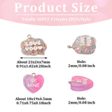 30pcs Heart Cloud Resin Pendants for Jewelry Making DIY