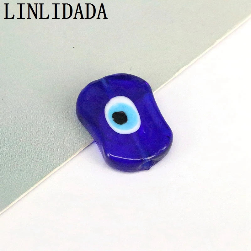 30Pcs Colorful Eye Lampwork Glass Beads for DIY Jewelry Making