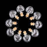 30Pcs Glass Cork Bottle Glasses Ampoules Wool Bottle Pendants Heart Form