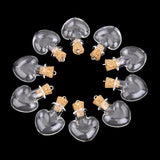 30Pcs Glass Cork Bottle Glasses Ampoules Wool Bottle Pendants Heart Form