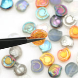 30Pcs Glass Matte Beads Snail Shape 11X12MM Crystal Stone Pendant DIY Making