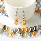 30Pcs 9x15mm Glass Teardrop Natural Stone Beads DIY Jewelry Making