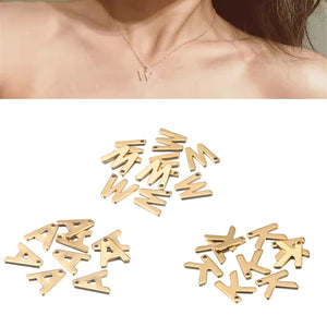 30Pcs Stainless Steel A-Z Initial Letter Pendant Charms For DIY Jewelry Making