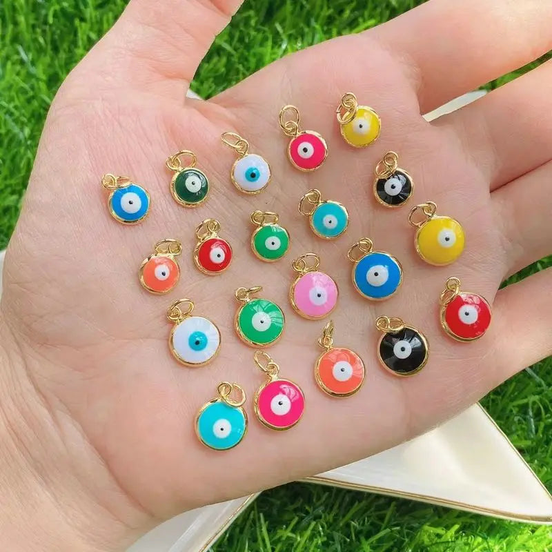 30Pcs Plated Dainty Mini Eyes Small Pendant for Jewelry Making