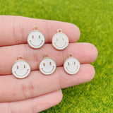 30Pcs Smiley Heart Alloy Pendant Mixed Enamel Charm DIY Jewelry Making
