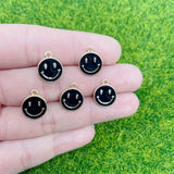 30Pcs Smiley Heart Alloy Pendant Mixed Enamel Charm DIY Jewelry Making