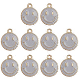 30Pcs Smiley Heart Alloy Pendant Mixed Enamel Charm DIY Jewelry Making