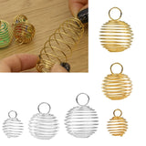 30Pcs Spiral Bead Hollow Cages Necklace Charms Pendants Kit Jewelry Making