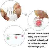 30Pcs Spiral Bead Hollow Cages Stone Holder Necklace Charm Kit