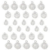 30Pcs Spiral Bead Hollow Cages Stone Holder Necklace Charm Kit
