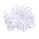 30Pcs Spiral Bead Hollow Cages Stone Holder Necklace Charm Kit