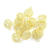 30Pcs Spiral Bead Hollow Cages Necklace Charms Pendants Kit Jewelry Making